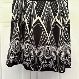 Jc Penny Worthington Black and White A-Line Skirt